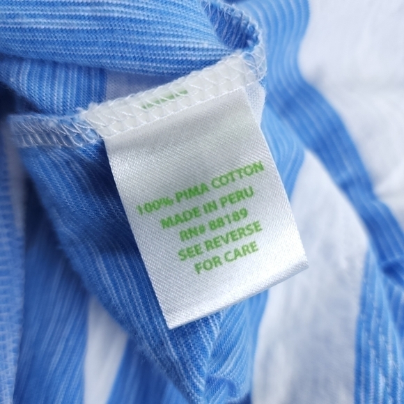 Lilly Pulitzer 100% Pima Cotton  Blue White Striped Strapless Maxi Dress… - Picture 11 of 16